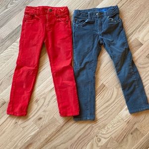 J. Crew crew cuts boys stretch corduroy pants size 5-TWO PAIRS